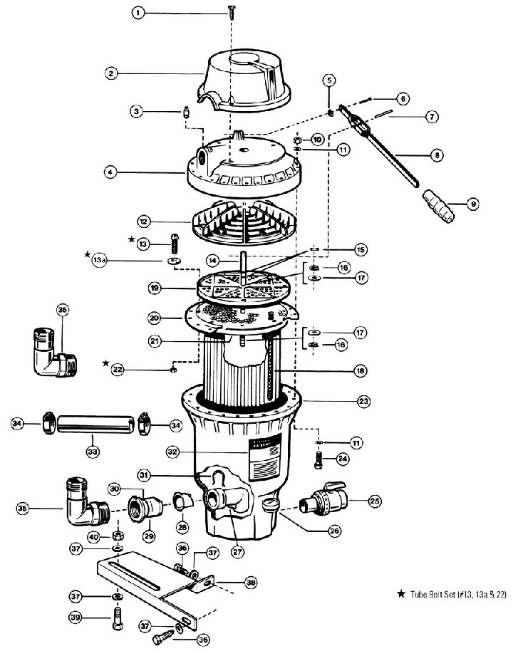 Swimming Pool Filters Hayward Perflex Extendedcycle DE Filter EC60 Series II
